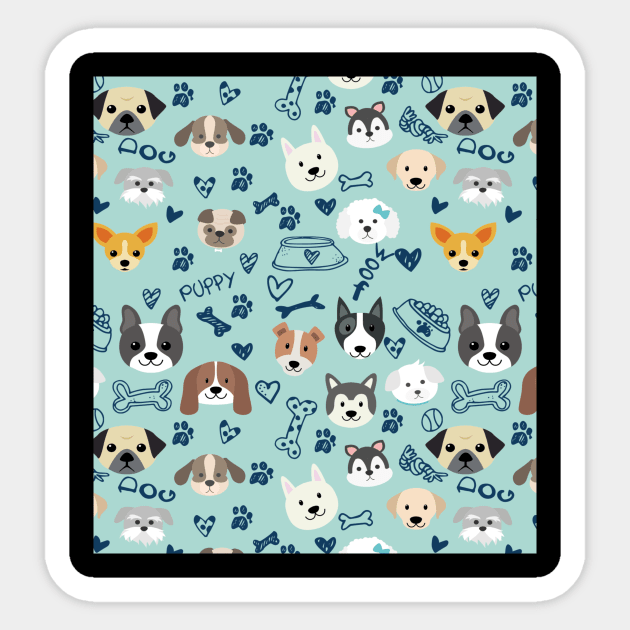 Every Cute Dog Pattern Graphic illustration Sticker by MerchSpot